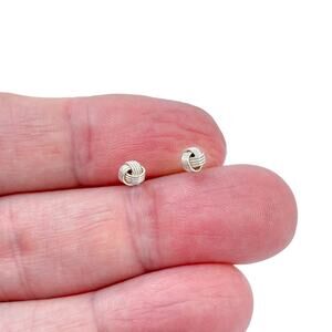 Estate Sterling Silver 925 Love Knot Stud Earrings